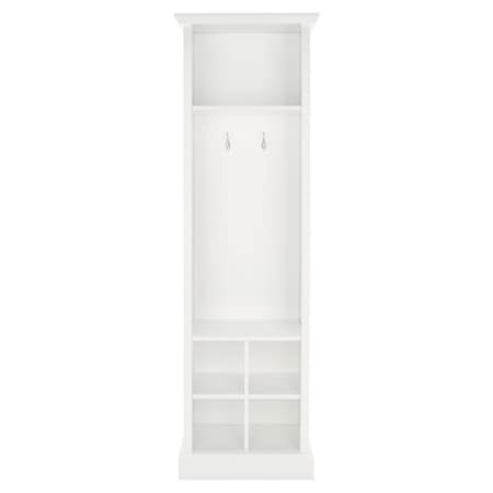 Safavieh 20 x 16 x 68 in. Surrey 6-Shelf 2-Hook Bottom Storage Hall Tree, Antique White ETG2101A
